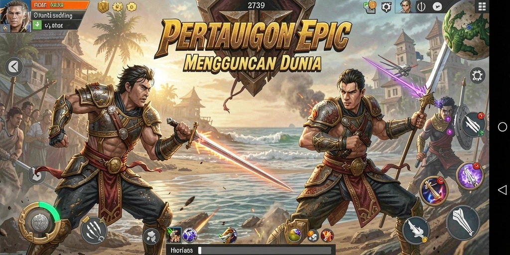 Gameplay mendebarkan dengan pertarungan karakter yang menawan.