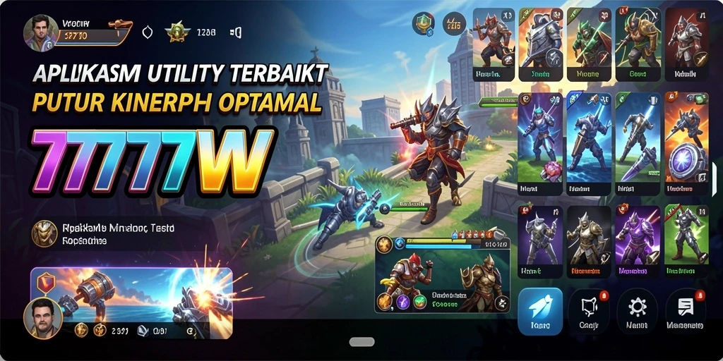 Tampilan layar utama aplikasi 7777W yang ramah pengguna.