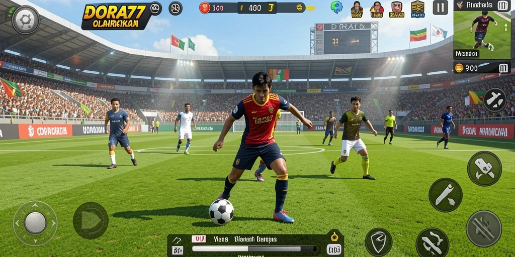 Screenshot gameplay DORA77 menampilkan momen seru pertandingan olahraga.