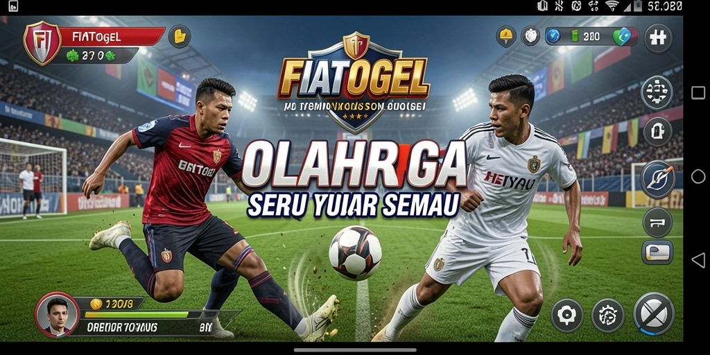 Tampilan gameplay seru dalam FIATOGEL, menampilkan aksi olahraga yang mendebarkan.