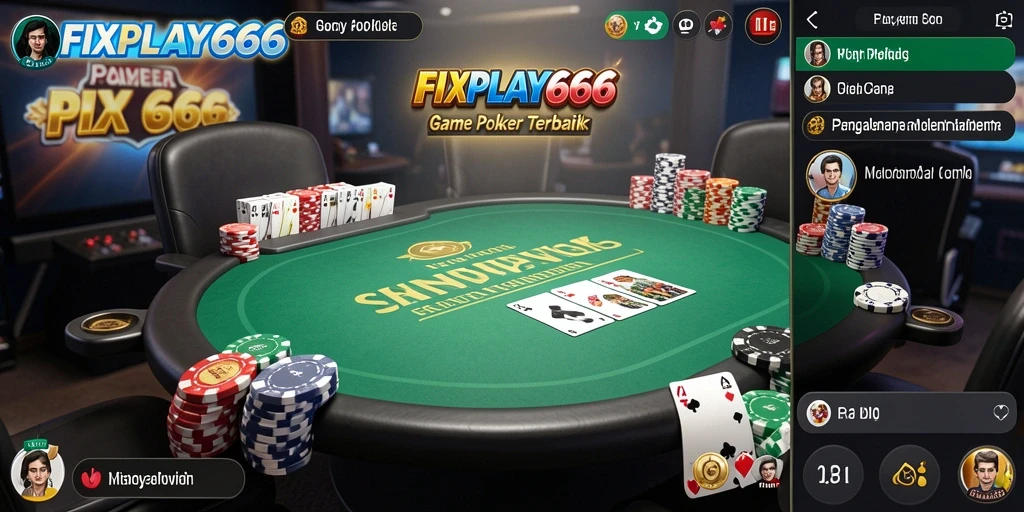 Screenshot gameplay FIXPLAY666 menampilkan aksi seru permainan Poker.