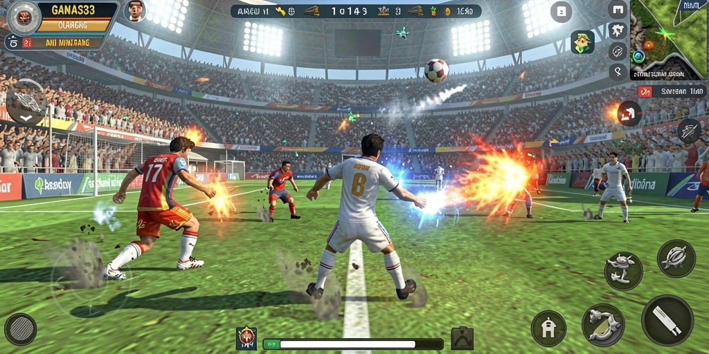 Tangkapan layar GANAS33 menampilkan gameplay olahraga yang mendebarkan dan interaktif.