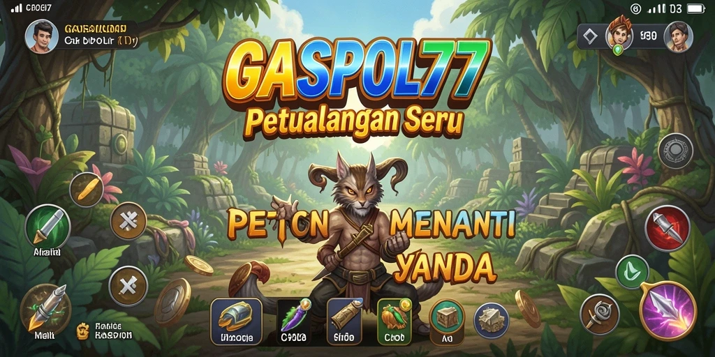 Tangkapan layar menunjukkan aksi petualangan seru dalam GASPOL77.