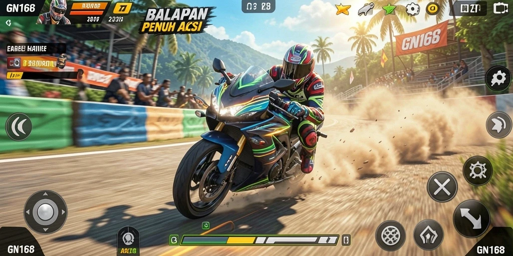 Gameplay balapan motor yang seru dan mendebarkan di GN168.