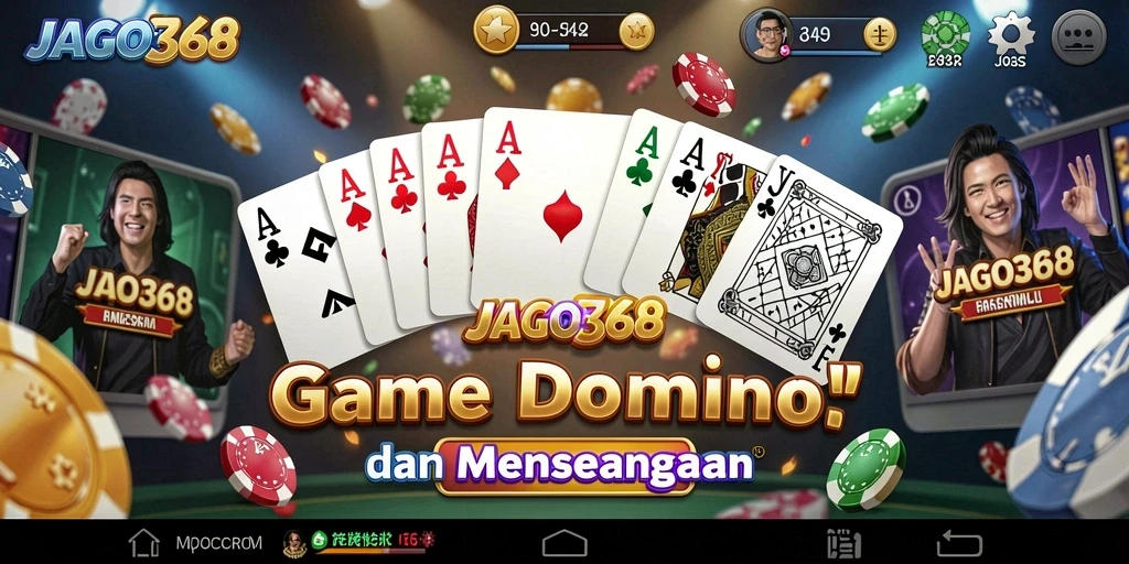 Tampilan seru gameplay JAGO368 dalam permainan Domino.