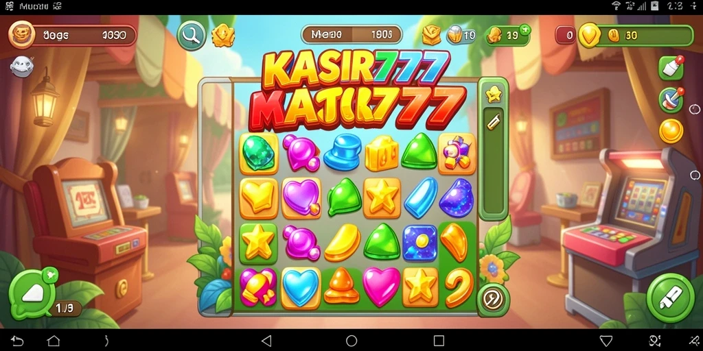 Screenshot KASIR777 menampilkan keseruan gameplay Match-3 yang menantang.