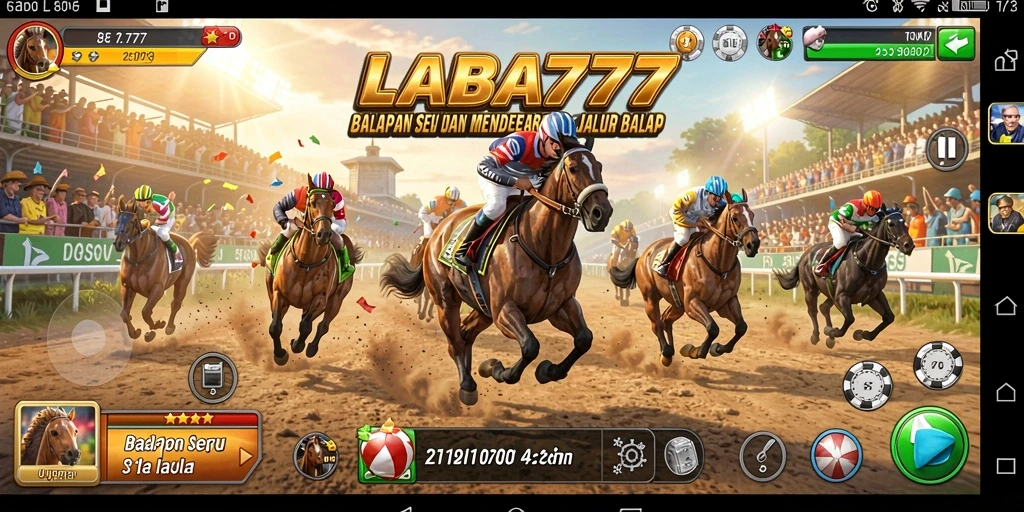 Tampilan gameplay LABA777 yang mendebarkan di jalur balap.