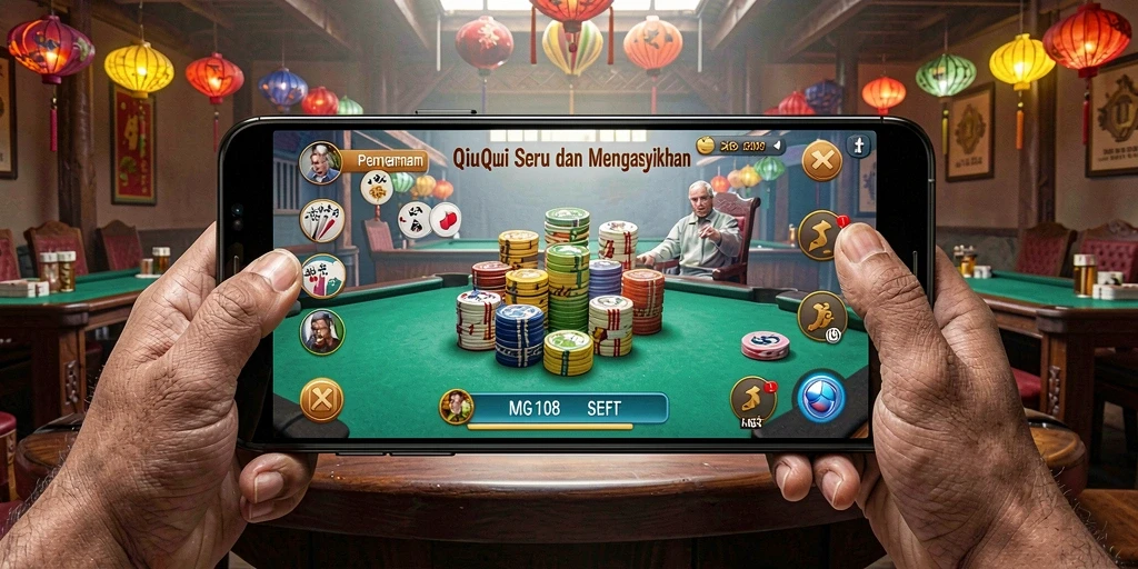 Tampilan utama gameplay QiuQiu yang seru dan mendebarkan.