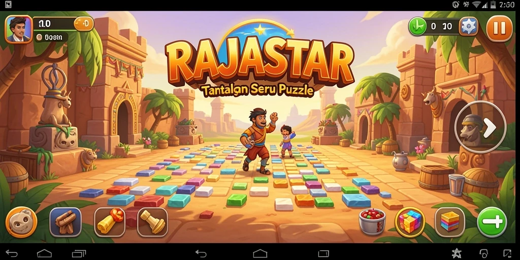 Tampilan gameplay RAJASTAR yang menantang dan seru.
