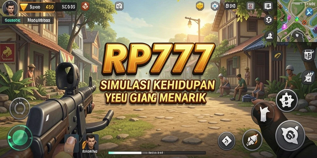 Screenshot utama RP777 menunjukkan karakter yang menjelajahi dunia simulasinya.