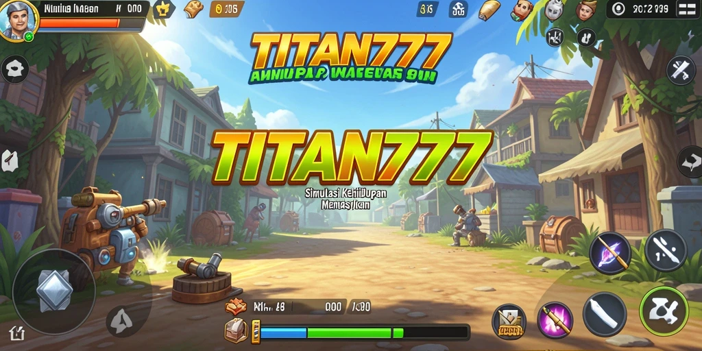 Tampilan gameplay menarik TITAN777 dengan beragam aktivitas.