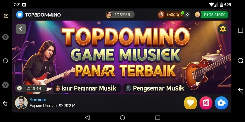 Screenshot gameplay TOPDOMINO menampilkan keseruan bermain musik.