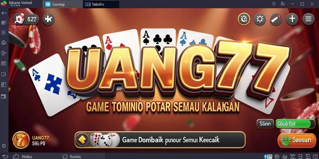 Screenshot UANG77 menampilkan aksi seru gameplay Domino.