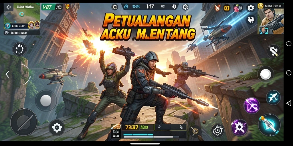 Tangkapan layar gameplay V87 yang menampilkan aksi pertarungan yang seru.